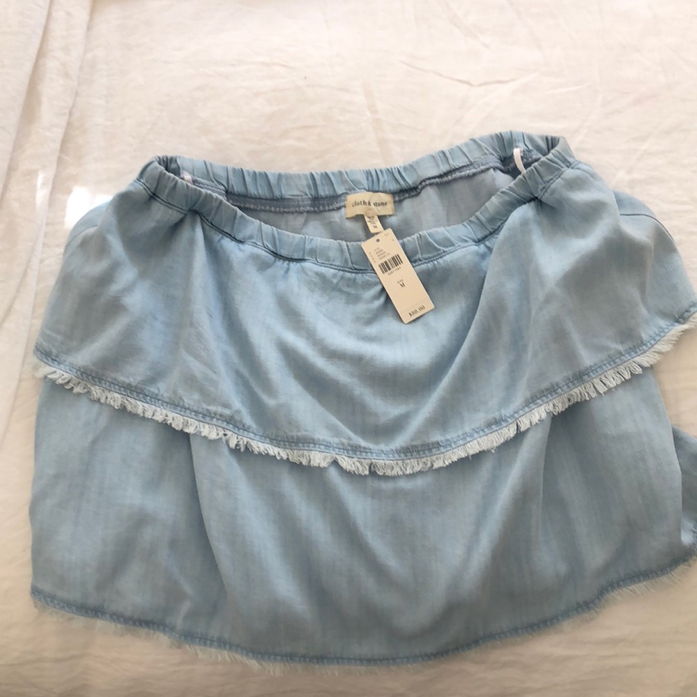 Anthropologie cloth & stone over the shoulder top
